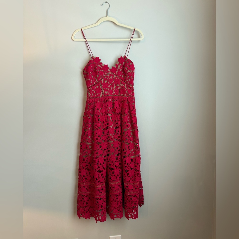 Self-Portrait Red Lace Dress
